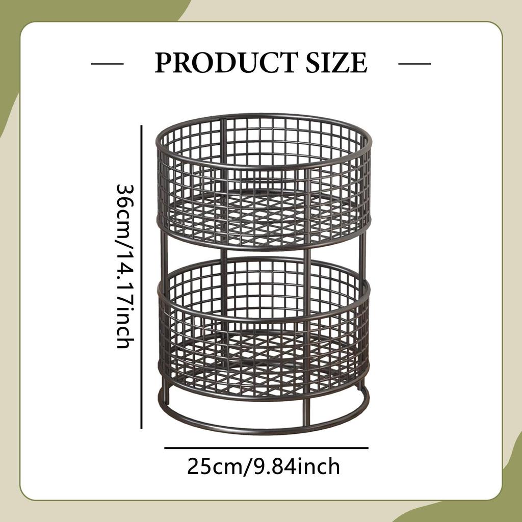 Metal Wire Storage Basket Iron Farmhouse Multifunctional Decor Storage Bin Countertop Organizer Kitchen Fruit Basket for Cabinet