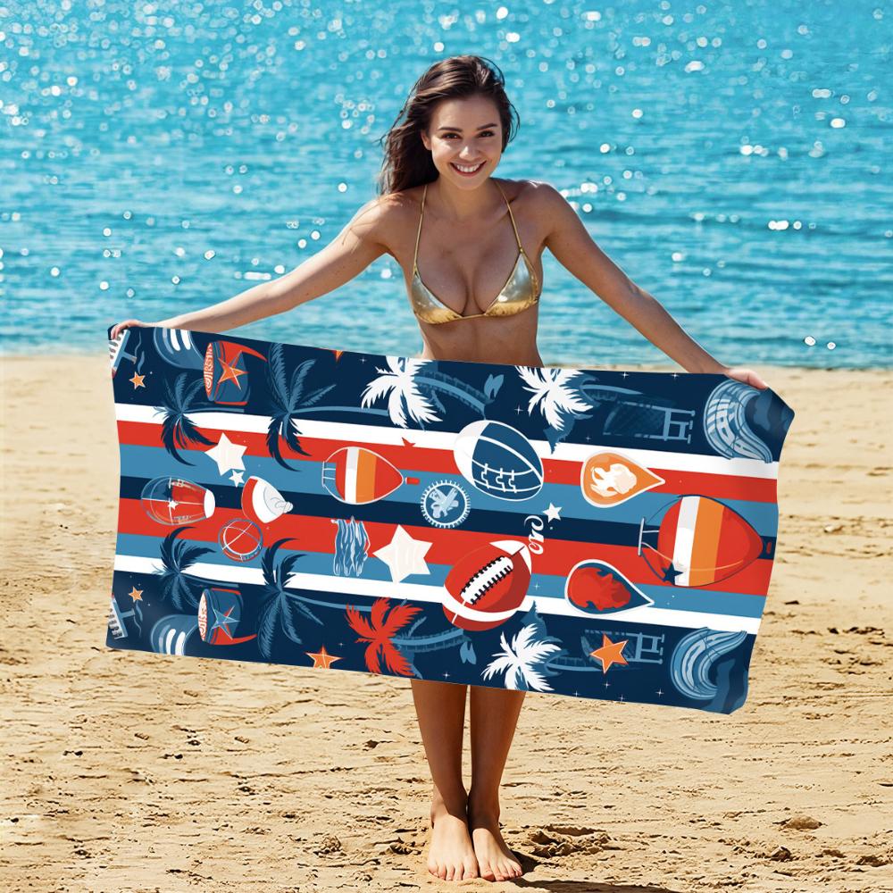 Striped Pineapple Print Beach Towel Ultra Absorbent Quick Dry Towel for Summer Beach Pool Camping Trip 50x100cm
