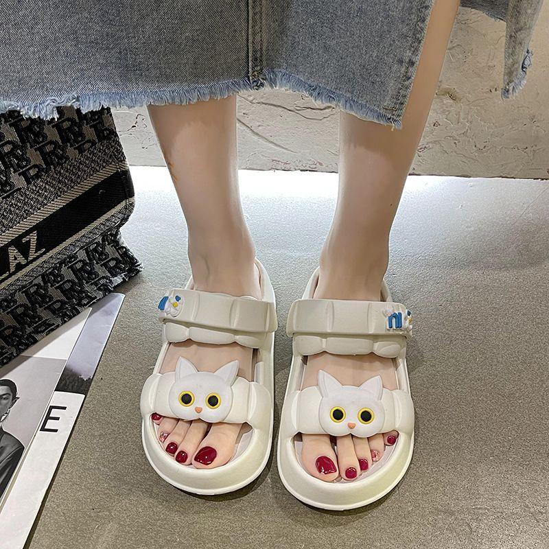 Sandals Female Summer Thickened Soft Bottom Non-slip Anti-odor Dual-use Sandals Cute Students Home Shoes