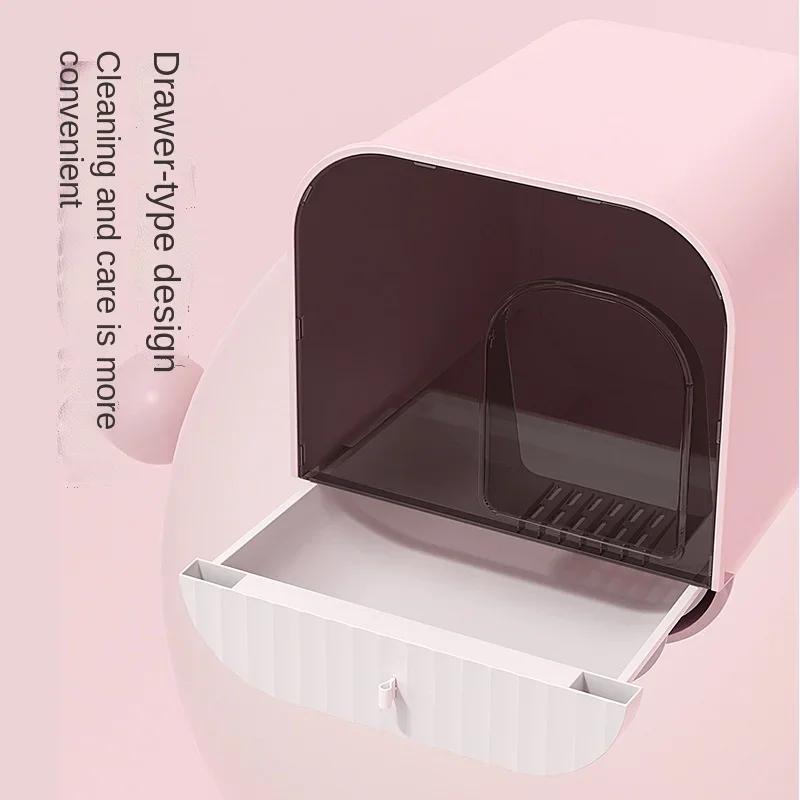Lettiera per gatti Design di lusso Chiusa Anti-spruzzi Toilette per gatti Grande spazio Porta scura Lettiera per gatti Villa Ridurre l'odore Forniture per gatti