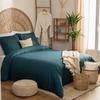 Housse de couette - Uni - Bleu - 220 x 240 cm - 100% Percale de coton - 2 taies incluses