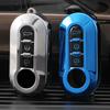 Housse Étui Porte-Clés pour Fiat 500 Punto Ducato Panda Strada Argo TPU 3 Boutons Clé Pliante Coque Support Protections Accessoires