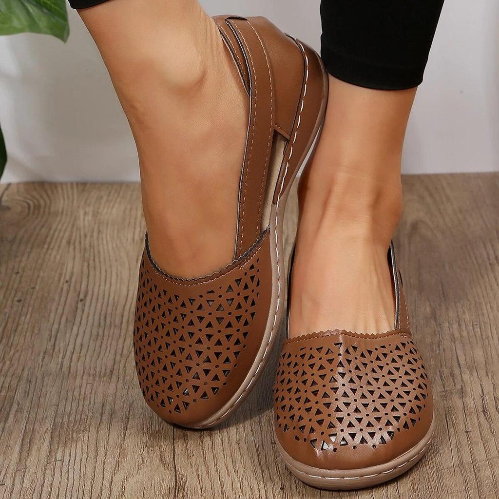Women Wedges Sandals Hollow Out Vintage Woman Shoes Slip On Casual Sewing Ladies Sandal Female Summer