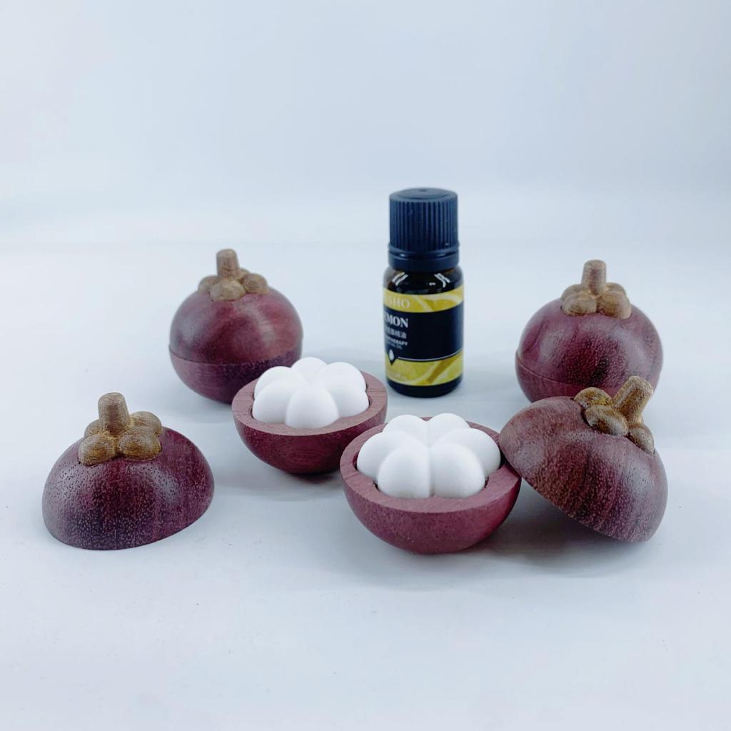 Purple Mangosteen Car Air Freshener: Essential Oil Diffuser with Wood, Stone, and Plaster for Creative Desktop Aroma