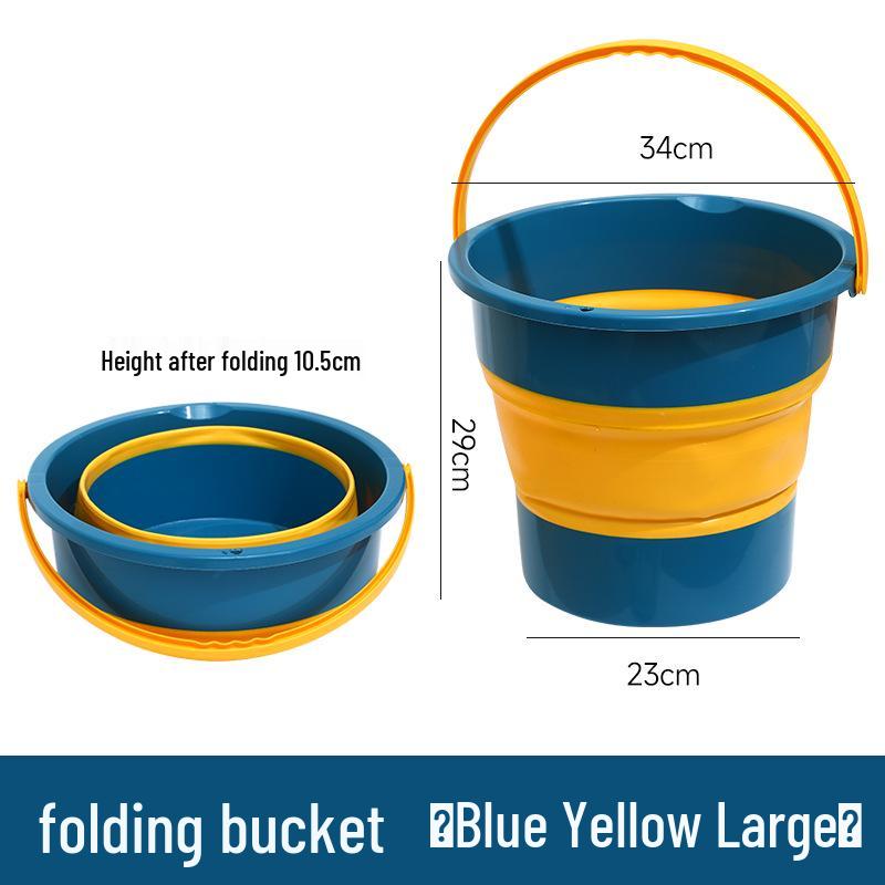 Portable Foldable Car Wash Bucket: Outdoor, Thickened, Multipurpose for Cars, Fishing, Household, and Foot Washing.
