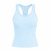 LU Women's American-Style Ribbed Yoga Tank Top with Bra Pads - New Summer Collection