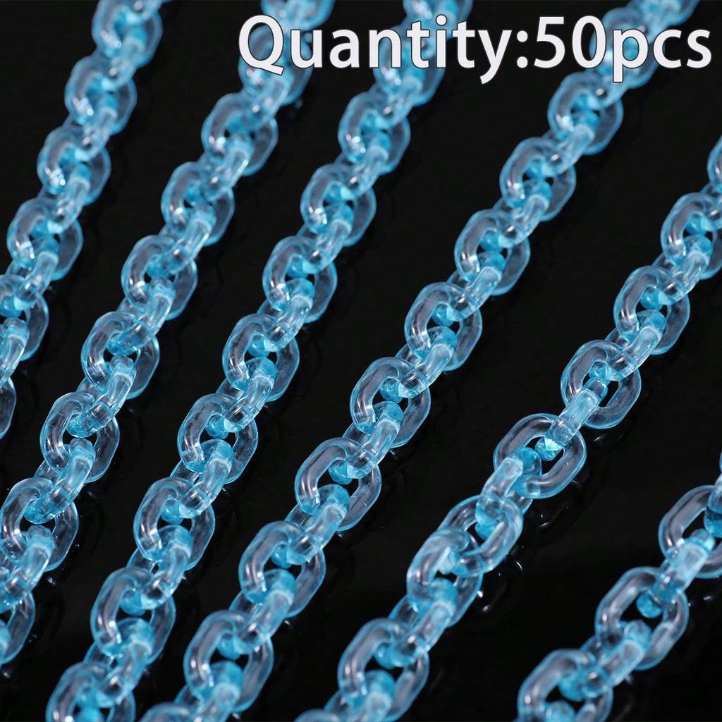 50pcs Transparent U-Shaped Chain, Acrylic Beads, DIY Jewelry Making Materials For Bracelets, Car Ornaments, Phone Straps