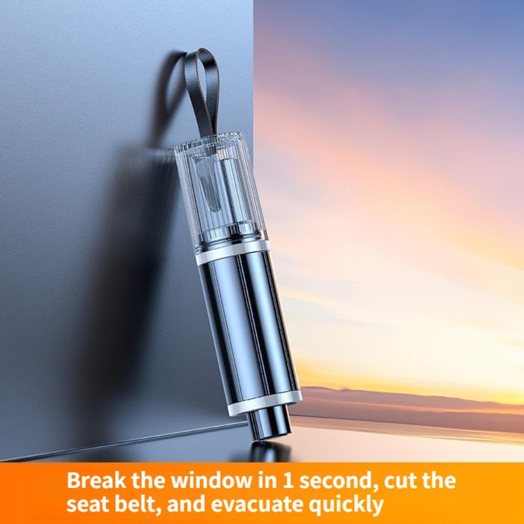 Tungsten Steel Head Car Safety Hammer - Emergency Window Breaker with Seatbelt Cutter