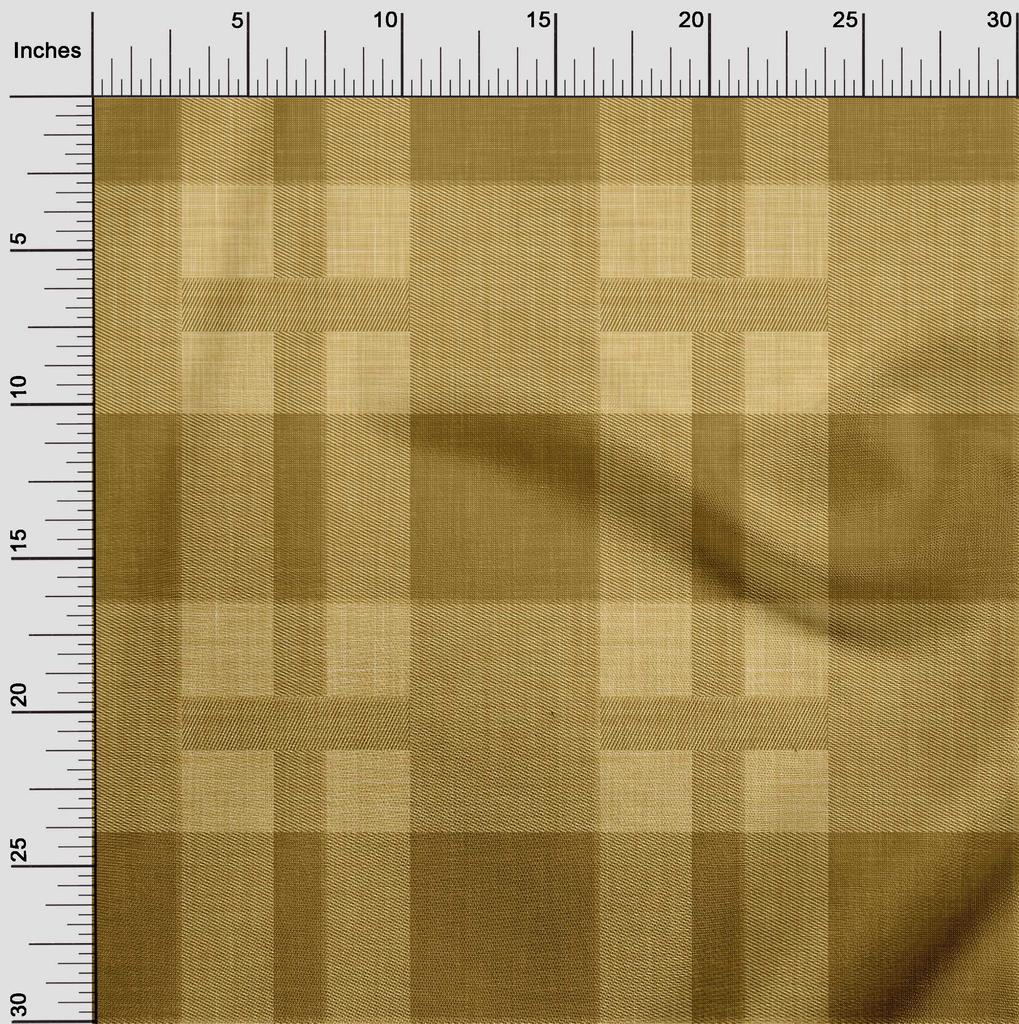 oneOone Cotton Flex Dark Mustard Fabric Check Sewing Craft Projects Fabric Prints By Yard 40 Inch