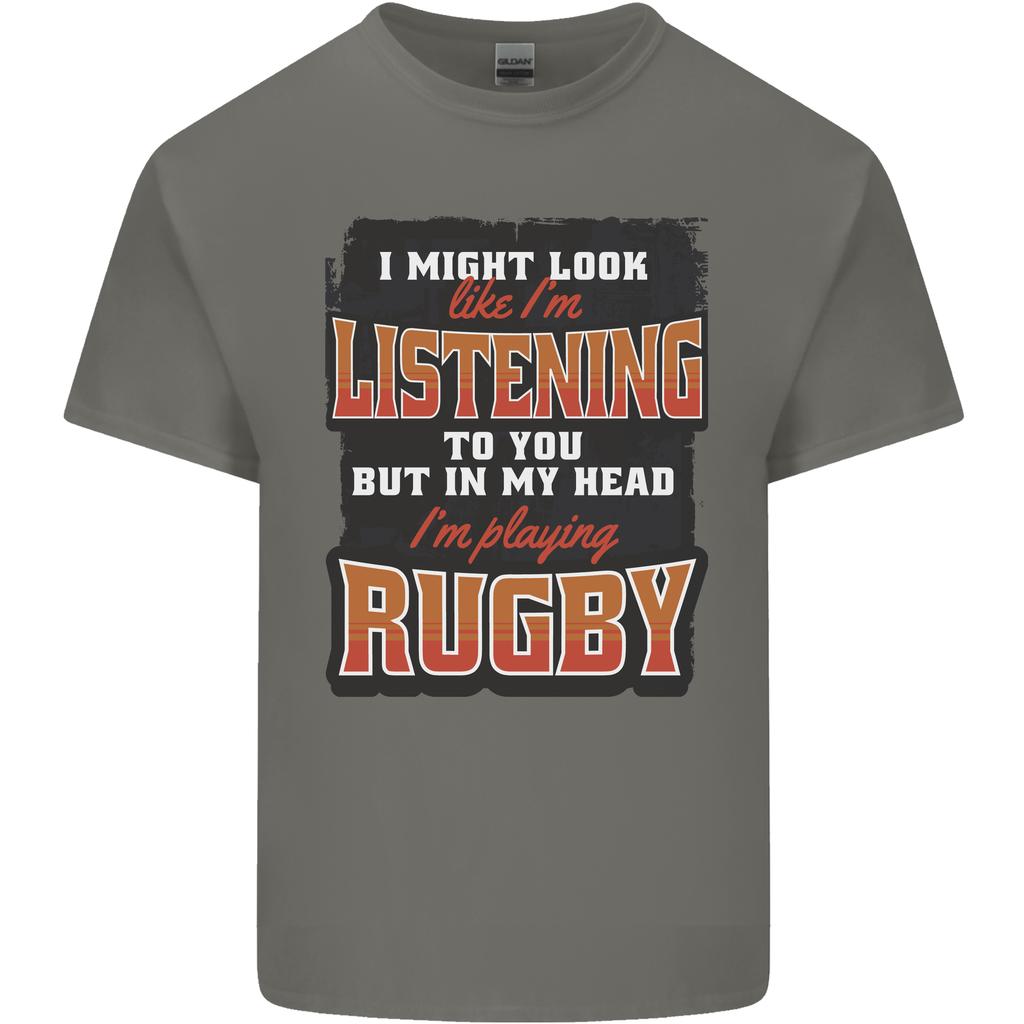 In My Head Im Playing Rugby Funny Unisexs Light Cotton TShirt