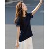 Women's Polka Dot & Stripe Spliced T-Shirt