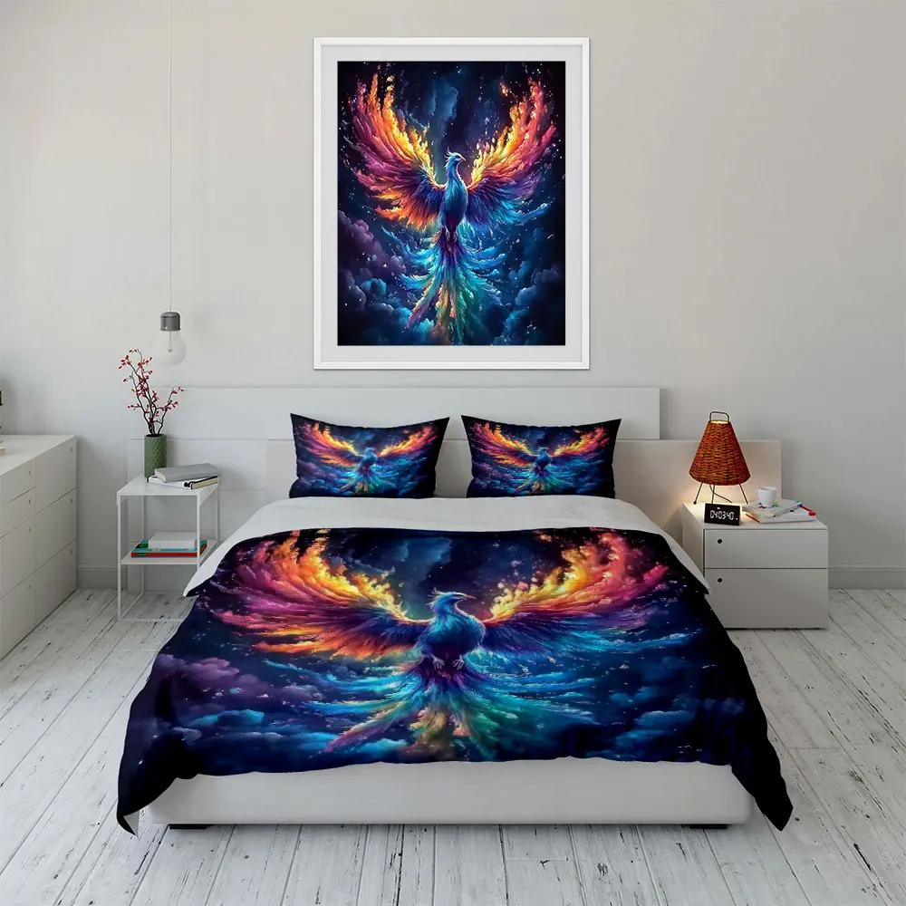 "Colorful Phoenix Art Decoration Set" Soft Comfortable Duvet Cover Bedding Set Included 1*Duvet Cover & 2*Pillowcases gift