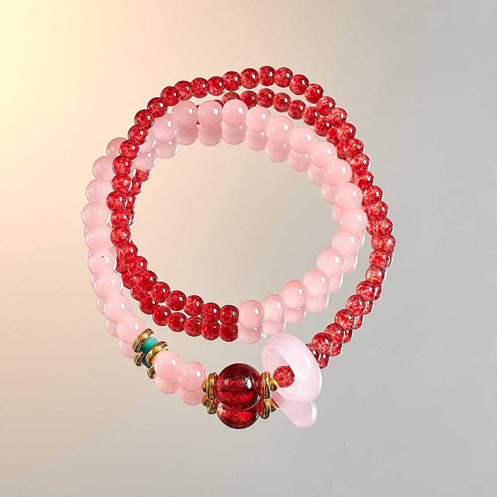 Charming Pink Crystal Floral Bracelet - Court Style Dream Gift for Girlfriend