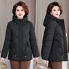 2025 Winter New Plus-size Women's Cotton Jacket High-end Embroidered Short Hooded Cotton Jacket