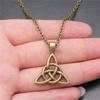Celtic Symbols Hexagrams Mystical Amulet Pendant Antique Bronze Metal Daughter Collar Necklace Handmade
