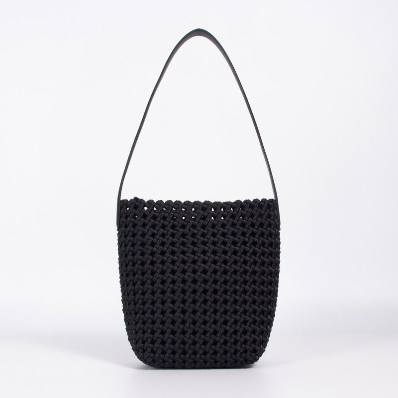 New Niche Vacation Style Woven Bag Large Capacity Seaside Bucket Fashionable Hollow Travel Single Shoulder