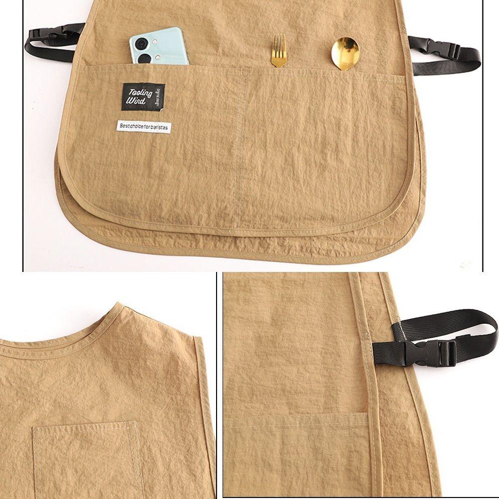 Latzschürze im Westenstil mit Ärmeln Wasserdicht Kaffeehaus-Uniform Mehrzweck-Küchenschürzen Gastronomie