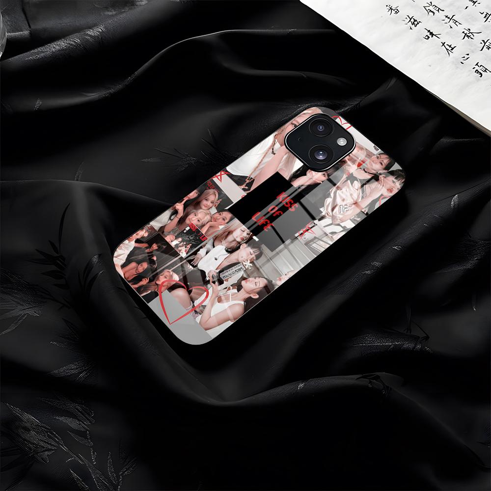 Kpop Girl Group Kiss Of Life Phone Case For IPhone 17 Pro Max 16 15 14 Pro Max 13 11 Plus Glass Cover