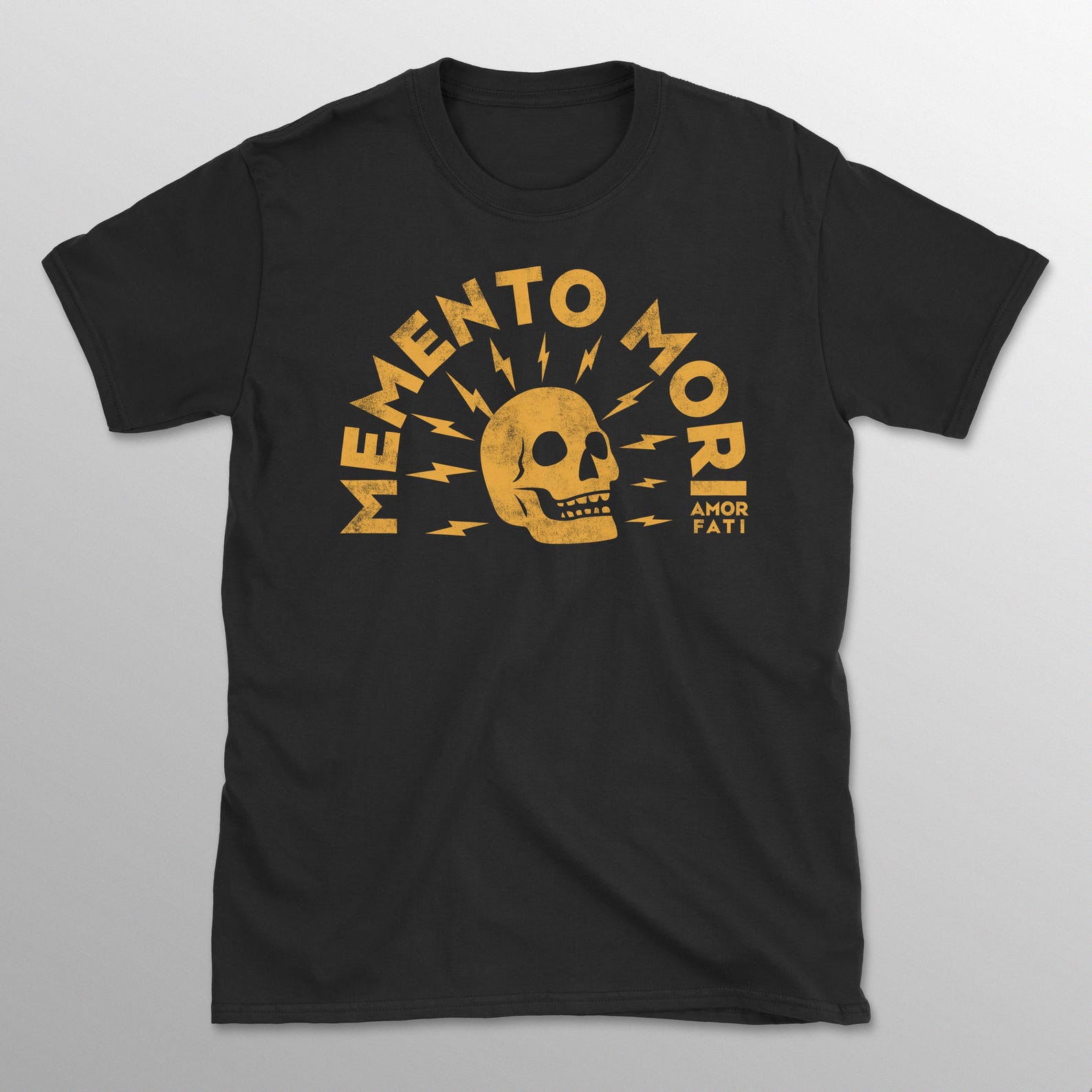 Memento Mori Gold Skull Graphic Unisex T-shirt S