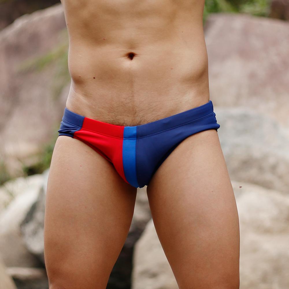 Pánské plavky pruhované plavky značky Bew Color Block Swimwear Nylon Quick Dry