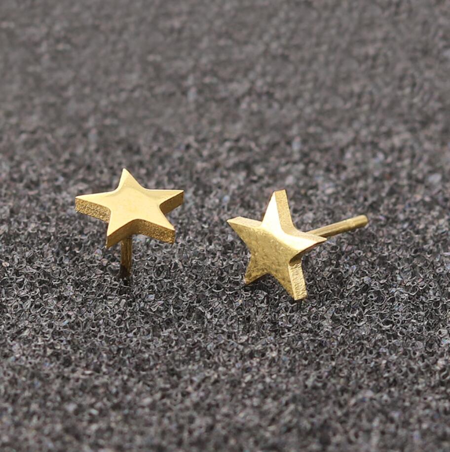 

Jisensp Brincos Star Earrings Punk Stud Earring Black Earings Stainless Steel Earrings for Women Statement Jewelry