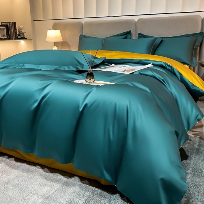 Czteroczęściowy zestaw z długimi odcinkami bawełny klasy A dla matek i dzieci Xinjiang z czystej bawełny kombinowana poszwa na kołdrę prześcieradło lekka luksusowa pościel