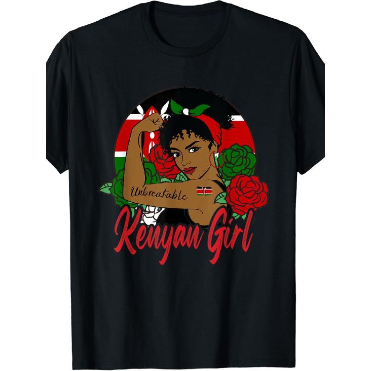 Kenyan Girl Kenya Woman Kenyans Flag T-Shirt S чёрный