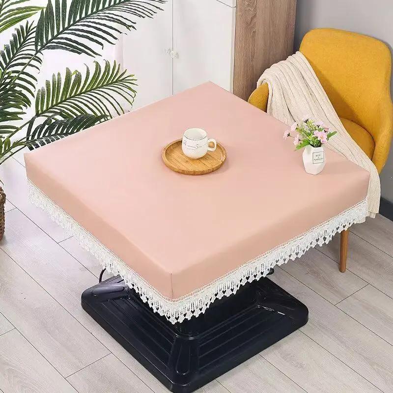 

Square table set, mahjong machine tablecloth, waterproof, oil proof, heating table, dust cover 100--100cm розовый