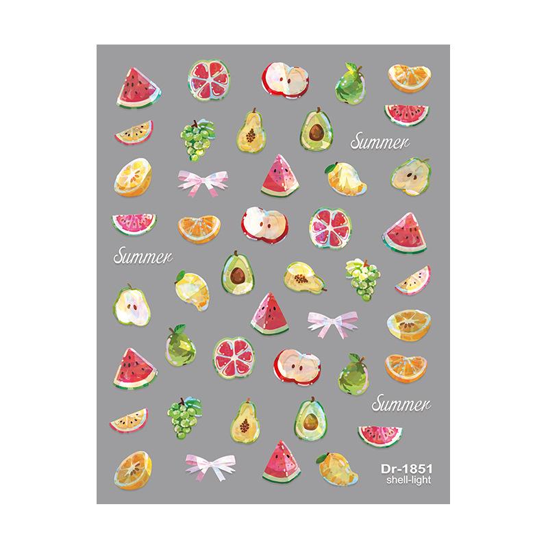 Redanco 5D Embossed Fruit Nail Art Stickers: Watermelon & Pear Design (DR1852)