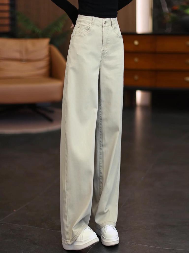 Chic High-Waisted Wide-Leg Jeans for Women - New Spring Arrival: Versatile, Loose, and Slimming Straight-Leg Banana Pants