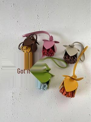 Miu's Handmade Genuine Leather Flower Bag Charm & Keychain