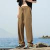 New Summer Men's Loose Trousers Casual Pants Front Placket Drawstring Pocket Straight Legs Comfortable and Soft