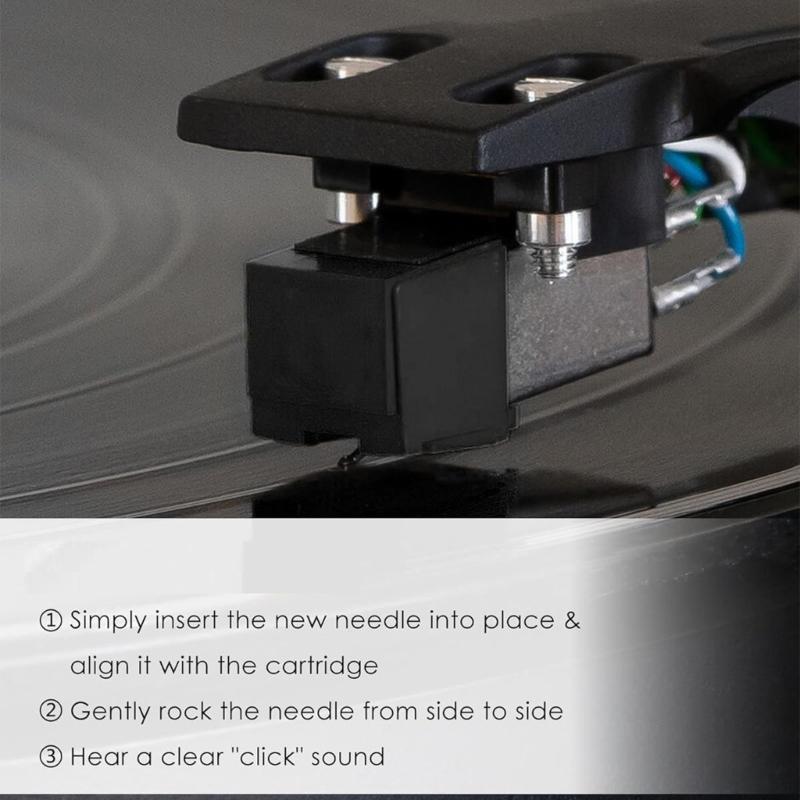 Turntable Needle Plastic Styluses Phonograph Maintenance Part with Cleaning Brush Turntable Styluses for Record Player