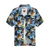 Hawaiian men's printed short-sleeve shirt, large summer beach shirt, loose casual seaside surfing beachwear
