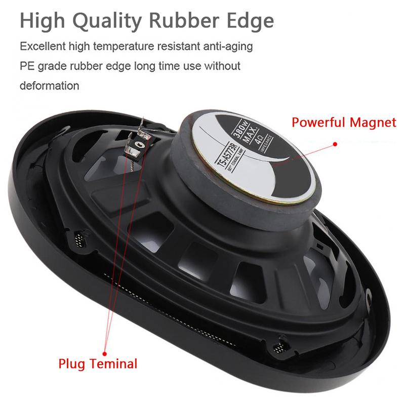 Pair 5*7 Inch Car HIFI Coaxial Speaker 380W 2 Way Automobile Door Audio Music Stereo High Pitch Full Range Frequency Car Speaker
