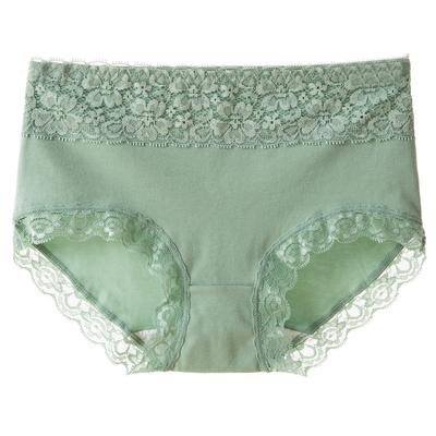 Baumwoll-Spitzenunterwäsche für Damen, hoch taillierte Unterwäsche, große Baumwoll-Slips, schweißableitende Damen-Slips, atmungsaktive Unterwäsche, elastische Slips