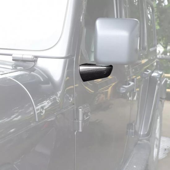 For 18-25 Jeep Gladiator JT/Wrangler JL Carbon Fiber Rear Mirror Base Cover Trim