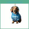 Vibrant Acrylic Christmas Dog Keychain Festive Interior Car Decoration Pendant