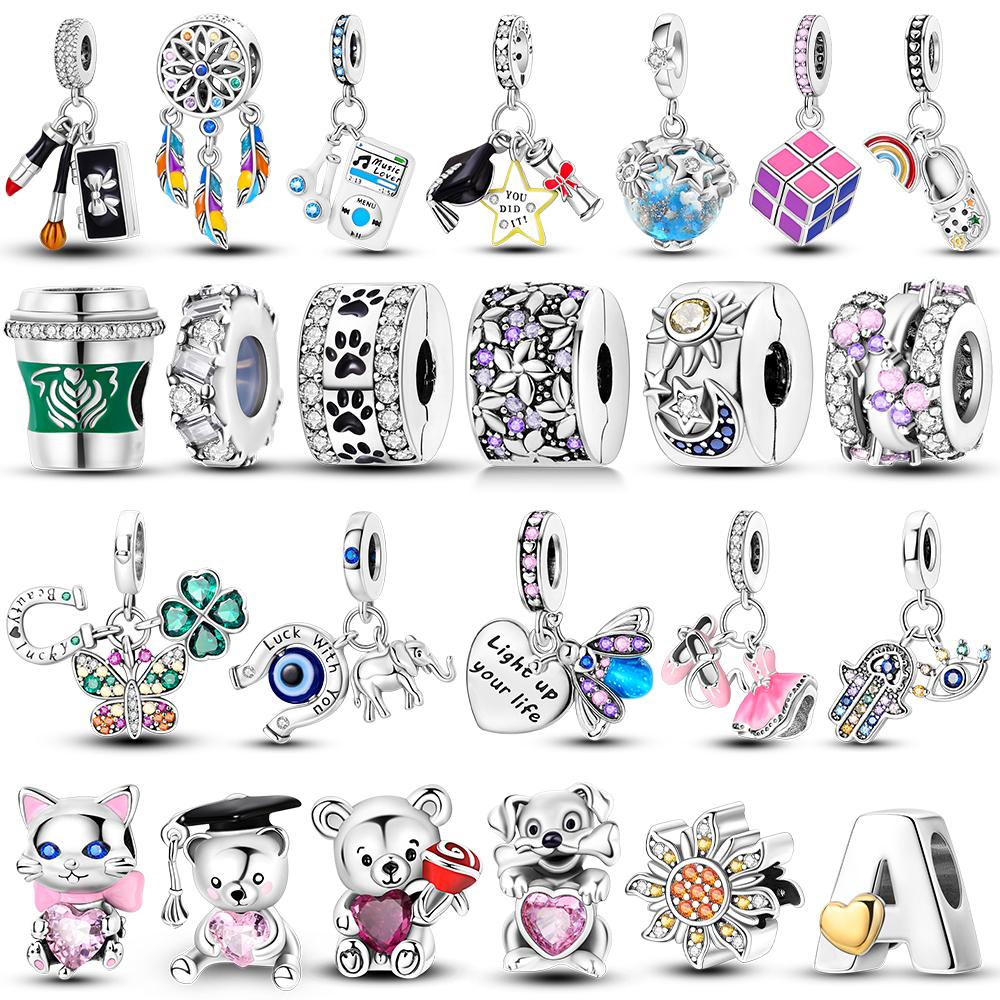 S Copper Plated Cute Bear Sister Friendship Beads Charms Fit Original Bangle Charm Bracelet Diy For Women Jewelry Gift