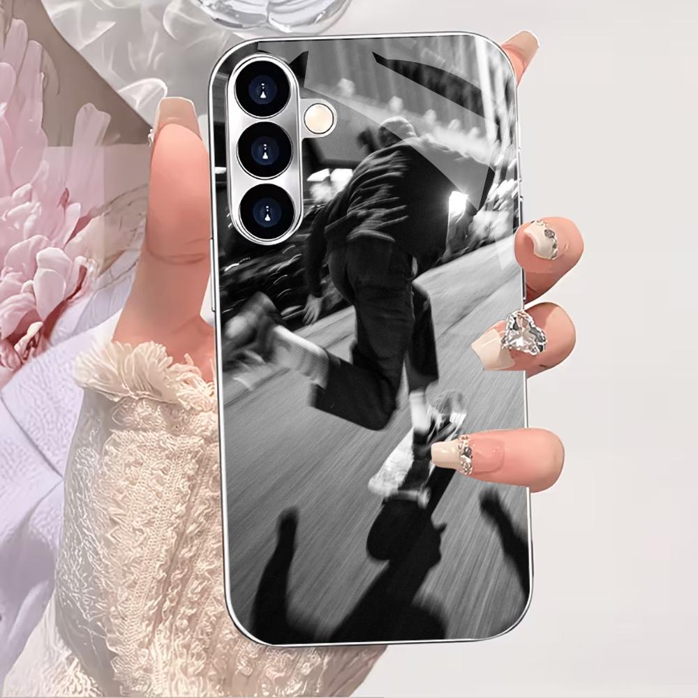 

Skateboarder teenager PhoneCase High-end Electroplating Glass PhoneCase for Samsung Galaxy S26 S25 S24 S23 S22 S21 FE,Ultra,Plus GalaxyS25