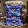 Truck Theme Throw Blanket Custom Name Text Personalized Blanket Soft Cozy Blanket for Home Sofa Bed