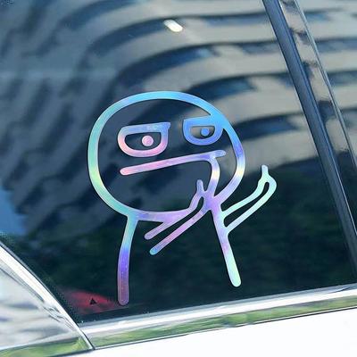 Legrační nálepka na auto, Meme nálepka, reflexní voděodolný vinyl, na nárazník auta, notebook, telefon (10,5 cm)