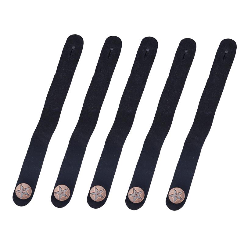 

5PCS/Set Guitar Strap Portable PU Leather Guitar Ukulele Headstock Ties Removable Anti-Slip Secure Lock Instrument Accessory ZYF
