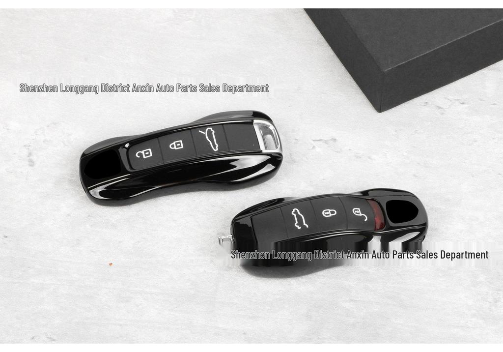 Compatible Key Shell Cover for Porsche Cayenne, Panamera, Macan, 718 Cayman - Black Wind Edition
