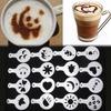 Art Coffee Latte Stencil Templates 16 Patterns Set Plastic Tools Gift Beginner