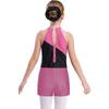 Girls Sleeveless Rhinestones Decorated Patchwork Leotard Hair Band V Front Waistband Shorts Gymnastics Training Dance Set
