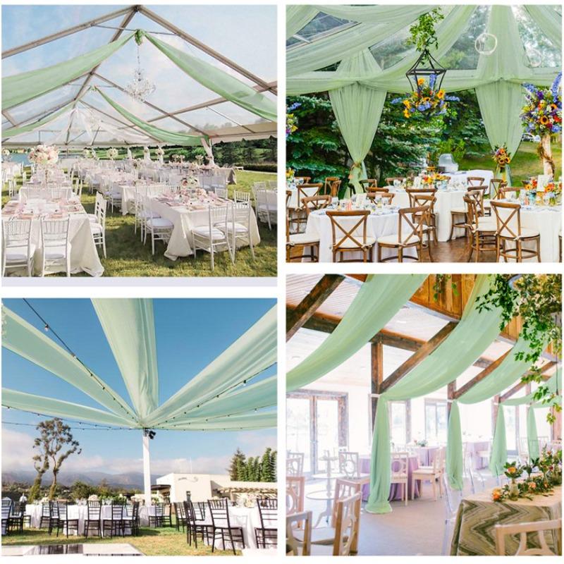 1 pezzo Tende da soffitto colorate per matrimonio Decorazione Tenda in chiffon lucido Drappeggio per cerimonia all'aperto di matrimonio Decorazione per feste