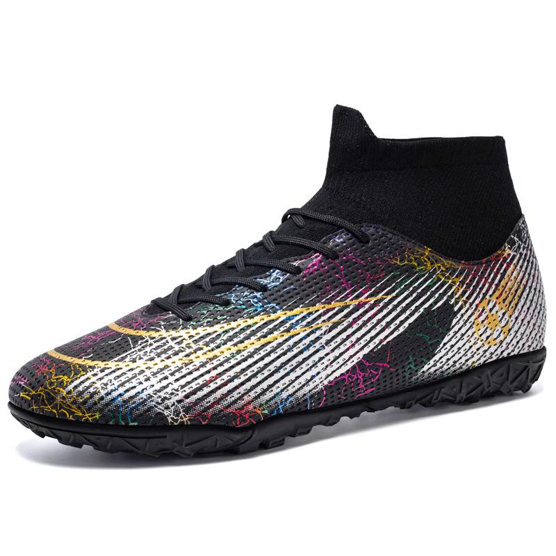 Football shoes, men's high-top AG long nails TF broken nails, sports competition training shoes, artificial grass, football shoes, men's socks