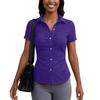 Camicetta Estiva da Donna a Maniche Corte, Colore, Vestibilità Aderente, Collo a Revers, Top Camicia Casual per e Uso Quotidiano