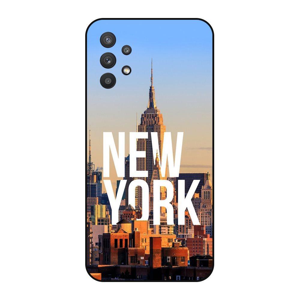 

Samsung Galaxy A32 5G Черные водонепроницаемые художественные сумки из Нью-Йорка из мягкого пластика для телефона Samsung A32 4G 6.4 ForSamsungA32 5G 6.5